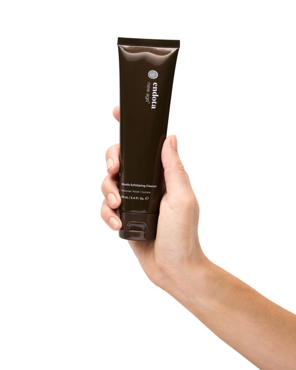 glycolic exfoliating cleanser in-hand
